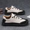 Herren Freizeitschuhe aus Leder Handgefertigt Weiches Leder Outdoor Rutschfest Herren Sneaker Vintage Design Bequeme Arbeitsschuhe Große Größe 38-48