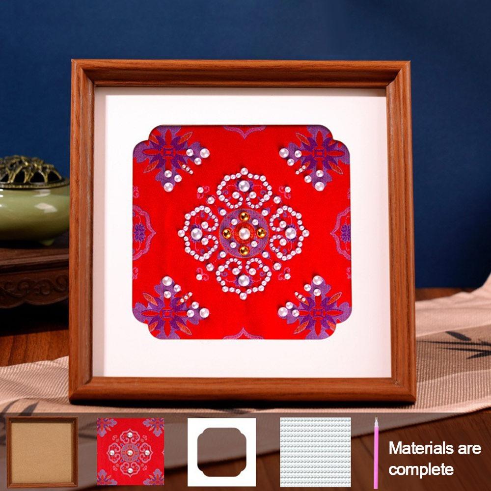Song Jin Fabric Pearl Paintings Material Kit Engraved Pattern Simulated Pearl DIY Pearl Paintings Kit Handmade