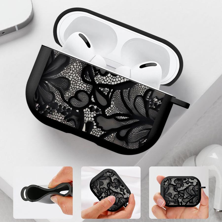 Custodia con Motivo Floreale in Pizzo Cartoon per Airpods 3 2 1 Pro Pro2 4 Pro3 Cover Custodie Auricolari