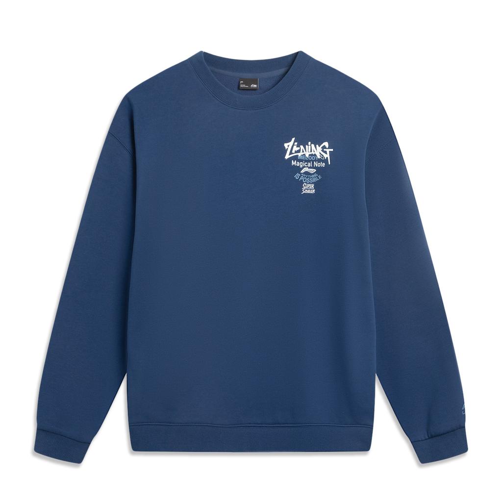 Li Ning Sports Lifestyle Series Fashion Anti-Bacterial Anti-Static Crew Neck Sweatshirt Unisex Sweatshirt AWDVC49-7