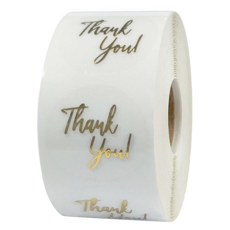 Kraft Paper Olive Branch Thank You Stickers for Festivals and Gifts