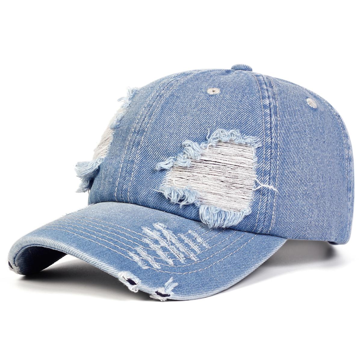 

Unisex Broken Cowboy Baseball Caps Spring and Autumn Outdoor Adjustable Casual Hats Sunscreen Hat Sports Cap небесно-голубой