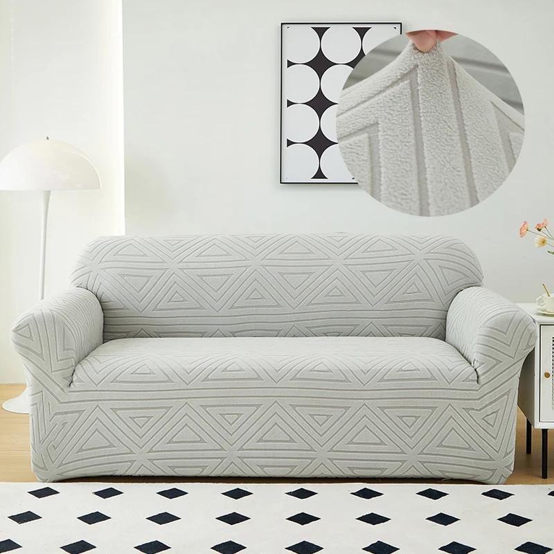 Jacquard Sofa Überwurf Elastische Sofabezüge für Wohnzimmer Stuhl Sofa Handtuch L-Form Eck-Sofa Abdeckung 1/2/3/4 Sitzer Small(90-140cm)
