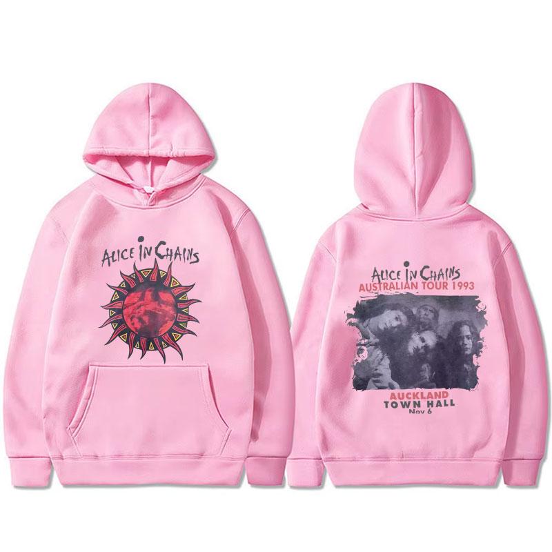 Felpa Tour 1993 Rock Band Alice in Chains Uomo Donna Casual Pile Cotone Tuta Uomo Felpe con Cappuccio Oversize Gothic Punk