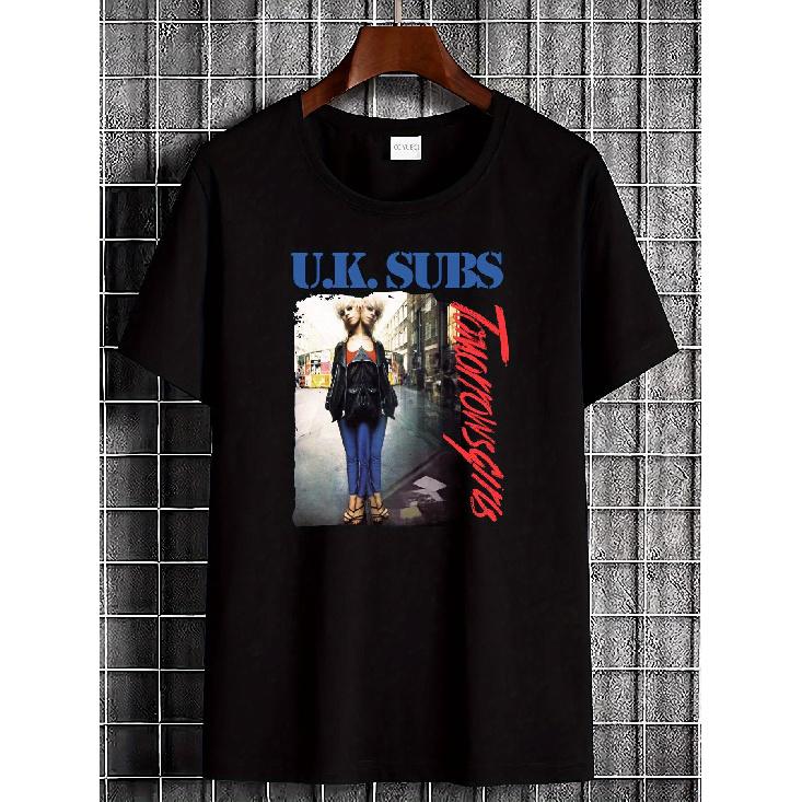 Official UK Subs Tomorrow S Band Graphic T-Shirt - Punk Music Tee with UK Subs Logo And Song Lyrics, Unisex Casual Streetwear for Men And Women, S чёрный