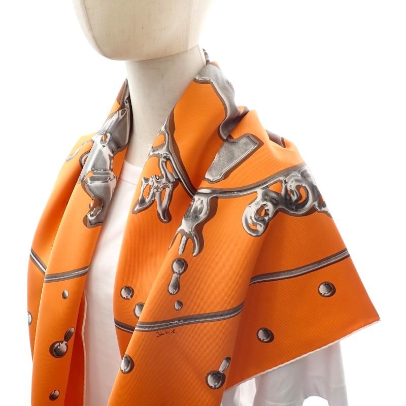 HERMES   scarf Orange silk Women