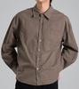 Beoteunseoul Cotton Elbow Patch Pocket Shirt (Dark Brown)