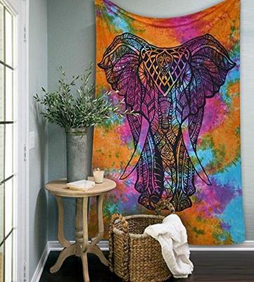 Tie Dye Multi Elephant Tapestry Wall Hanging Hippie Tapestry Wall Decor Psychedelic Hippie Handmade Tapestries Hippie Queen Twin Size