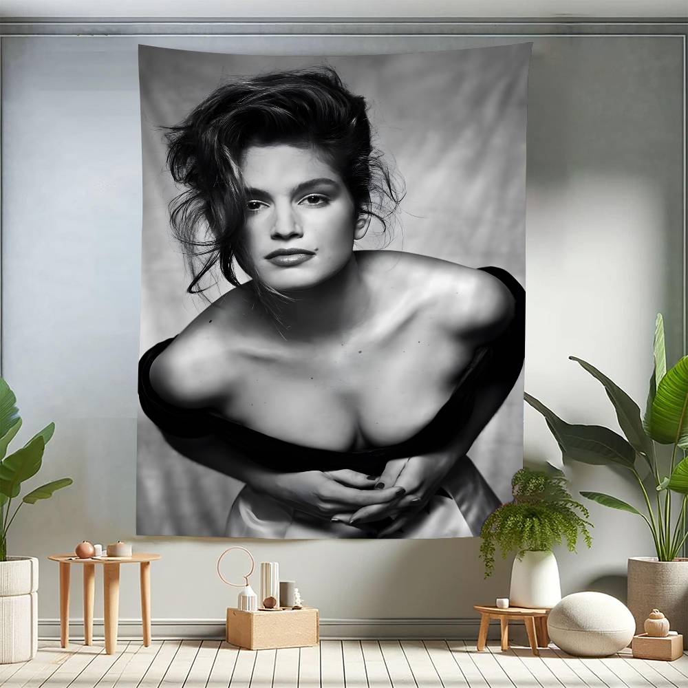 

CCindy Crawford Model DIY Wall Tapestry Hanging Tarot Hippie Wall Rugs Dorm INS Home Decor 74x94cm(29x37in)