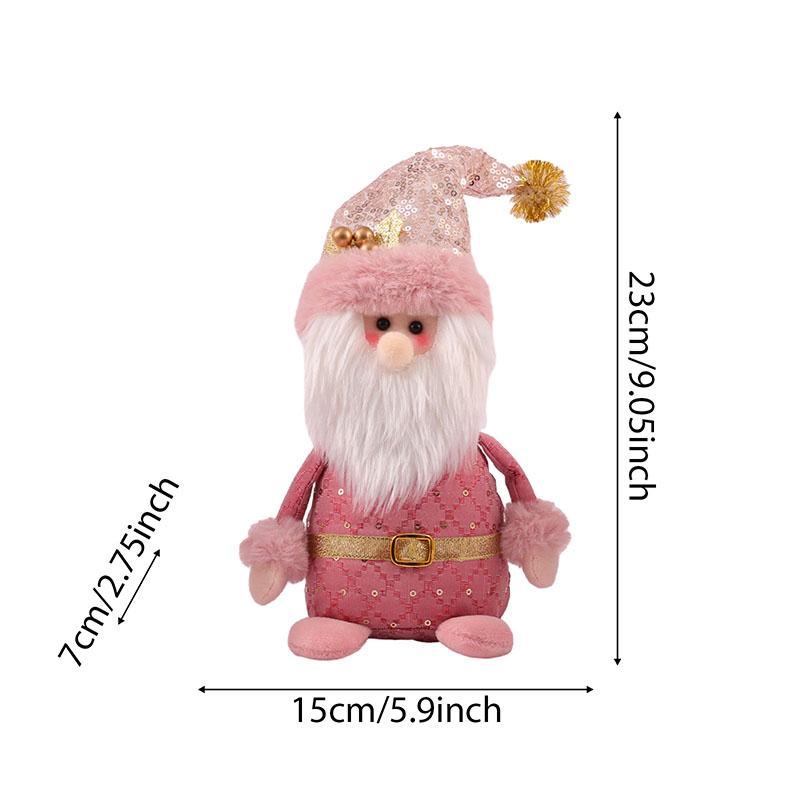 2024 New Christmas Decoration Pink Fabric Art Series Elk Snowman Old Man Window Prop Decoration Supplies Doll New Year Toy