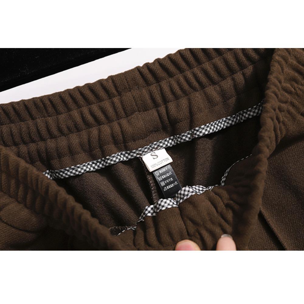 DIMANAF 2025 Mărimi Mari Pantaloni Lungi Iarnă Femei Talie Elastică Largi Vintage Largi Casual Basic Uni Pantaloni