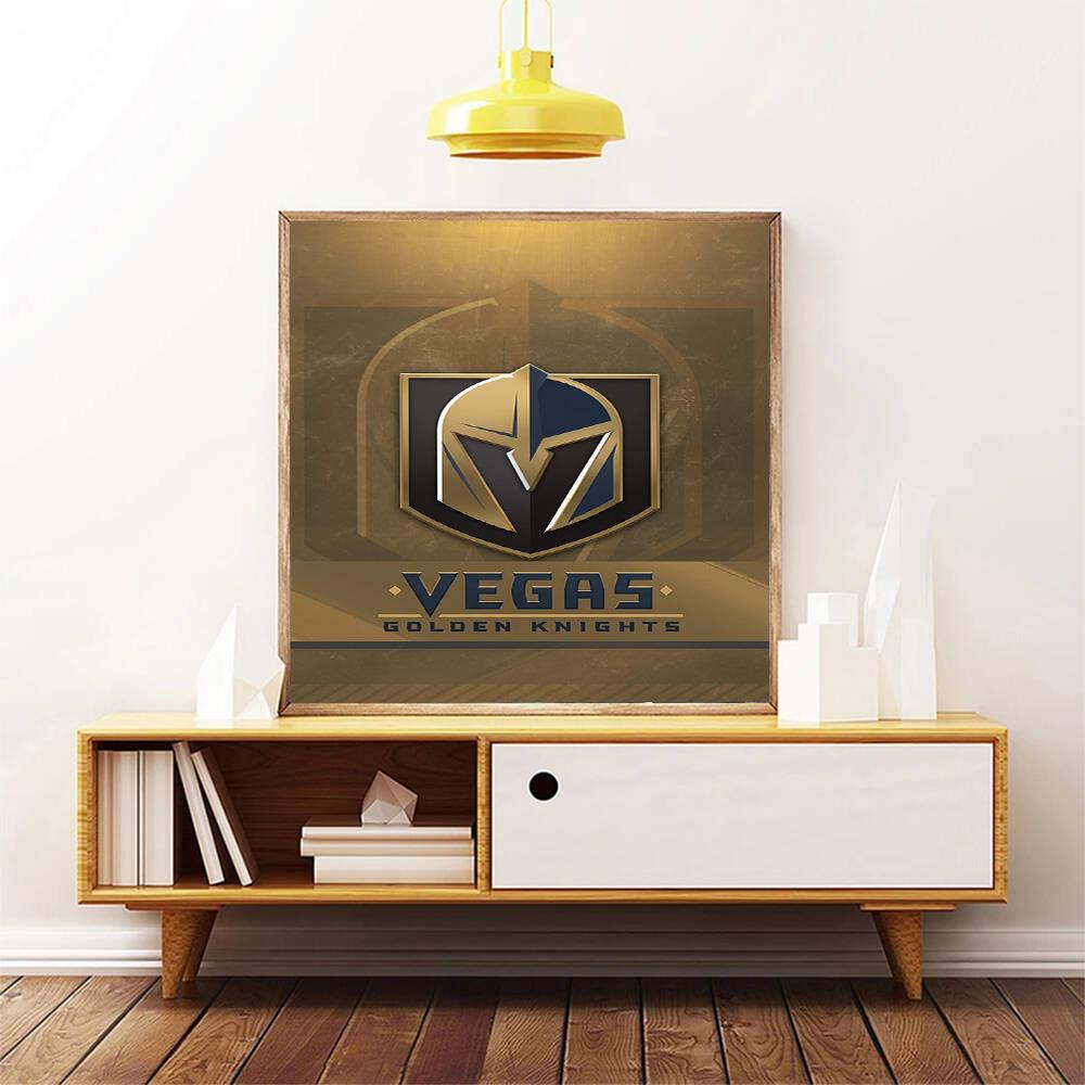 Vegas Golden Knights 5D Round Diamond Painting Kit Diamond Embroidery Painting Rhinestones Mosaic Frameless Handwork Decoration Arts