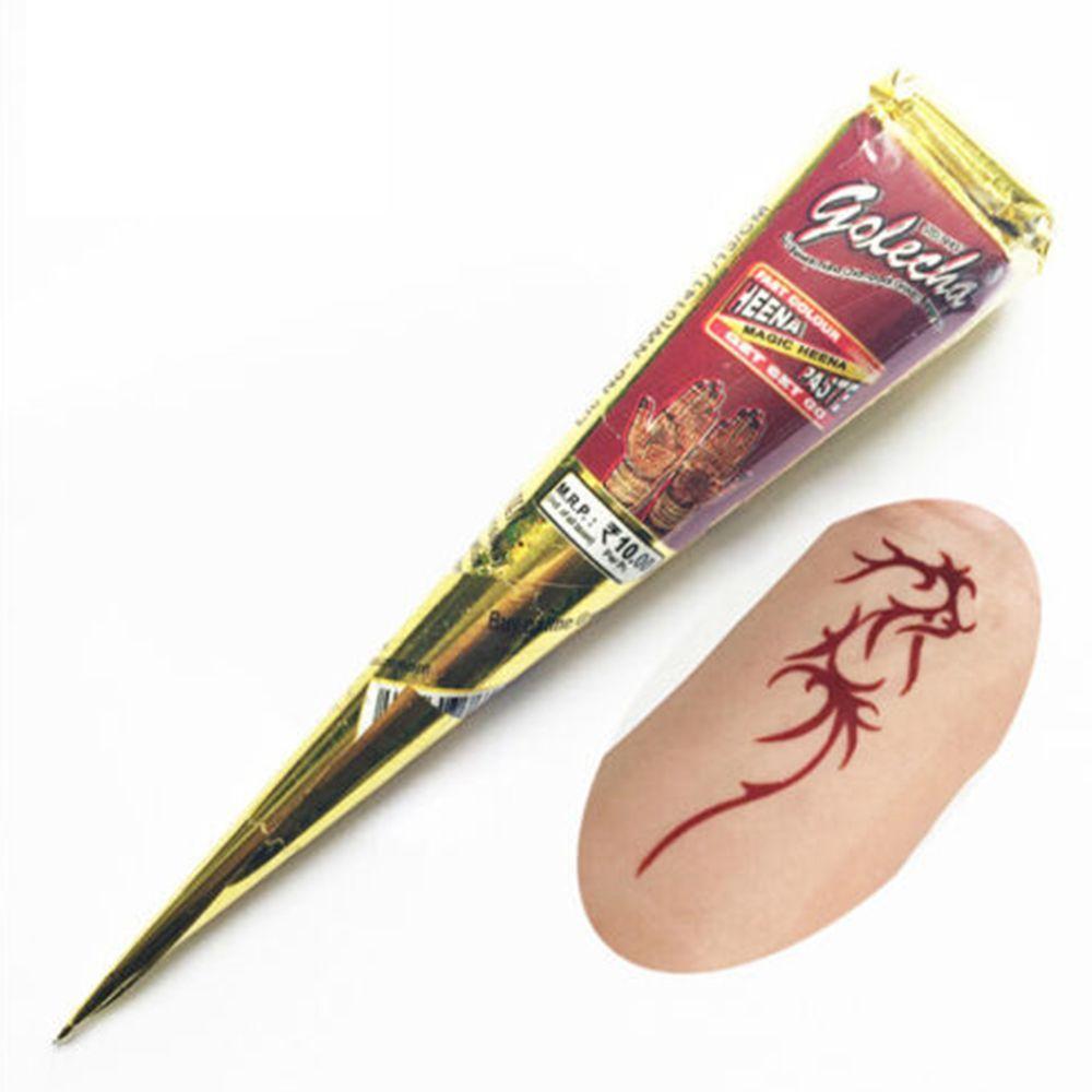 3 farby Prírodné Bylinné Henna Kužele Dočasné Tetovanie Body Art Farba Mehandi Atrament tmavo červená farba