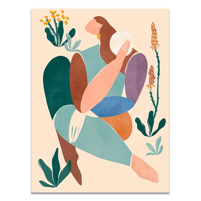 

Абстрактная современная девушка, настенная живопись на холсте, плакаты на скандинавскую тему и принты, настенные панно для гостиной, спальни, домашний декор 21cm×30cm NoFrame