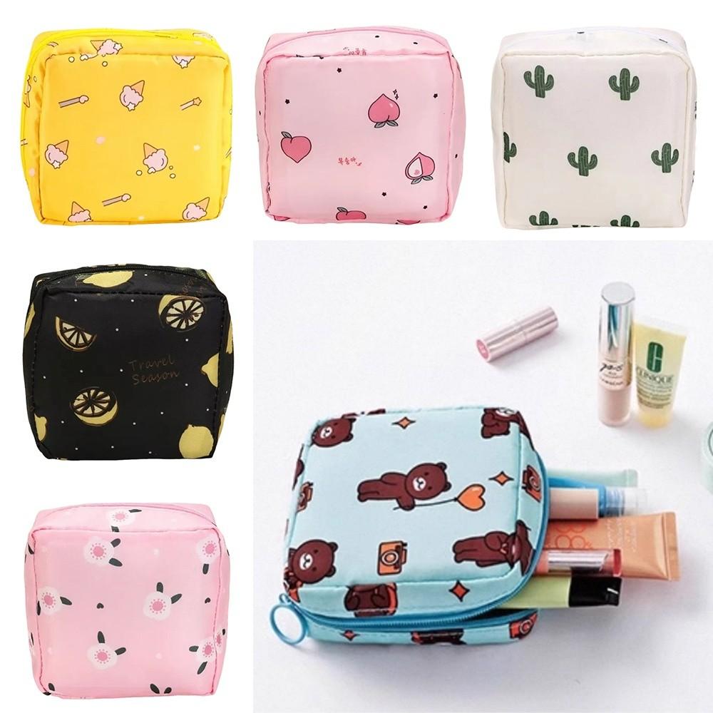 Waterproof Sanitary Pad Storage Bag Cartoon Pattern Sanitary Napkin Bag  Women Girls