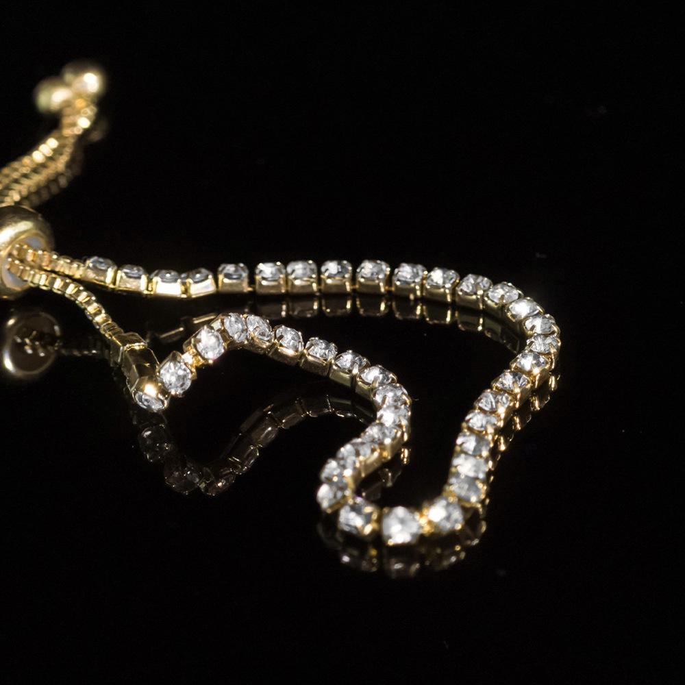 Zircon Adjustable Tennis Bracelet, Luxury Women's Jewelry with Full Diamond Design