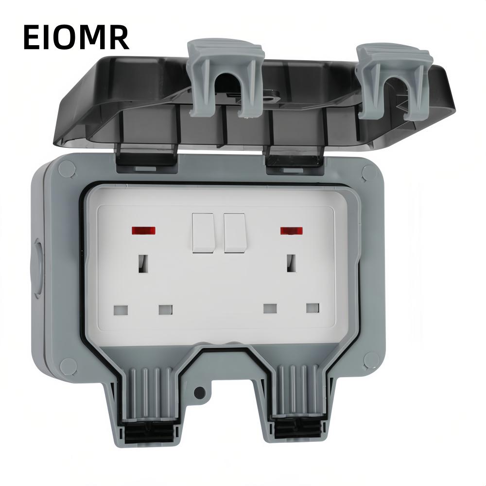 EIOMR Waterproof Socket Box, IP66 Rated Water EU French UK Universal Standard Power Plug Perfect for Outdoor, Bathroom, Kitchen