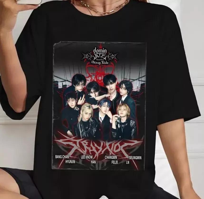 Новая футболка Stray Kids DominATE World Tour США 2025 Черная Унисекс XXXXL