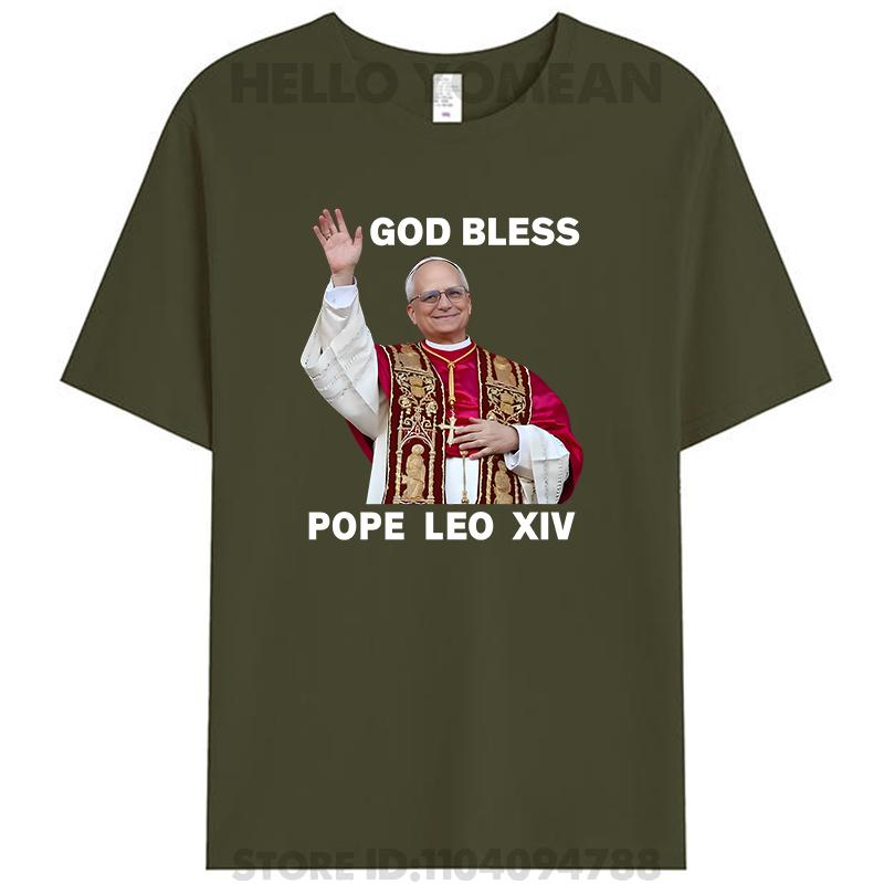 God Bless Pope LEO XIV Tee Gifts Unisex Women Men's Cotton T-Shirt Tops