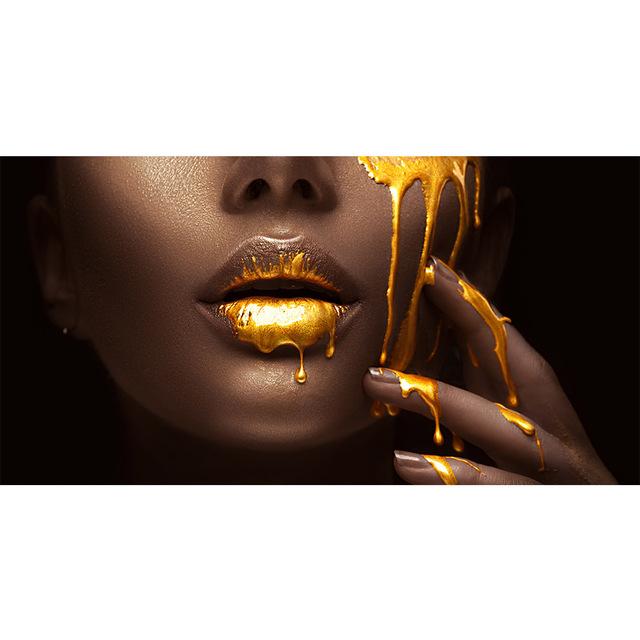 

Абстрактные женские лица и золотые жидкие изображения, холст, картины, плакаты и принты, современные стены гостиной 21cm×30cm NoFrame