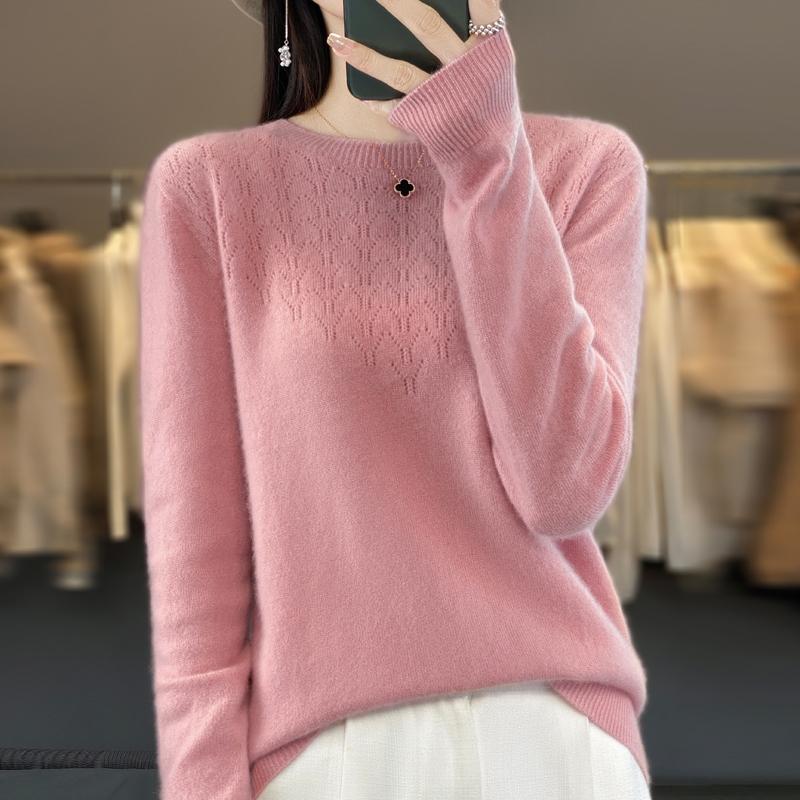 Women Sweater 100% Wool MODERN NEW SAGA O-neck Knit Pullover Thin Spring Autumn Jumpers Female Knit Tops