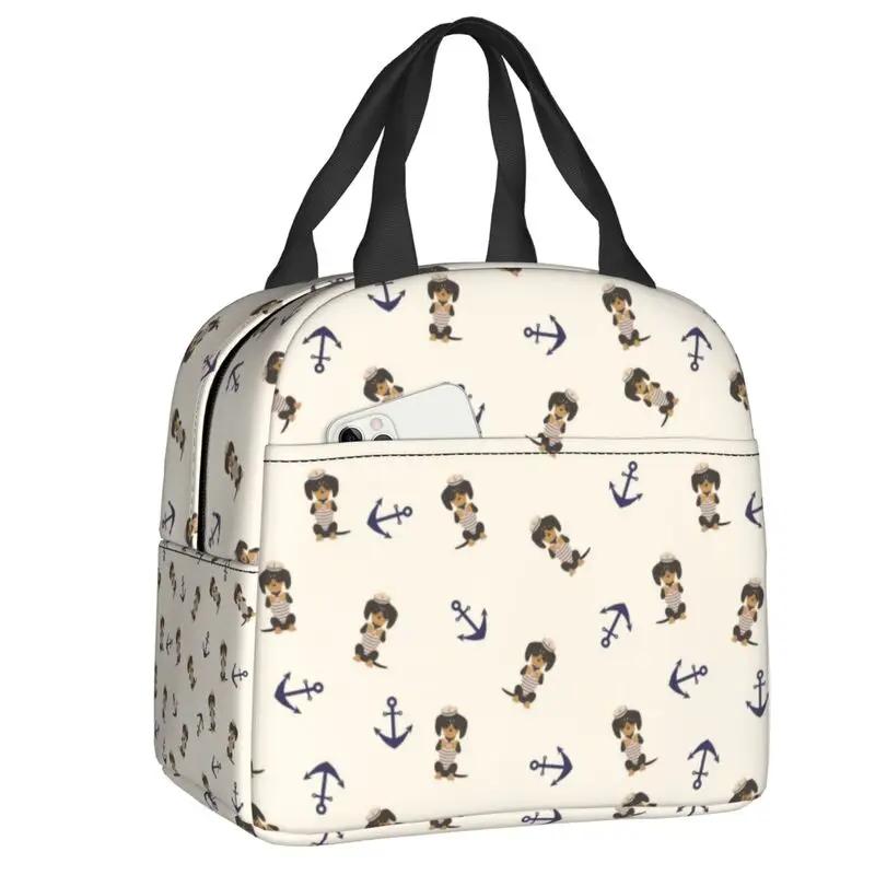 Sausage Dog Lovers Insulated Lunch Bag for Camping Travel Dachshund Waterproof Cooler Thermal Bento Box Women Children