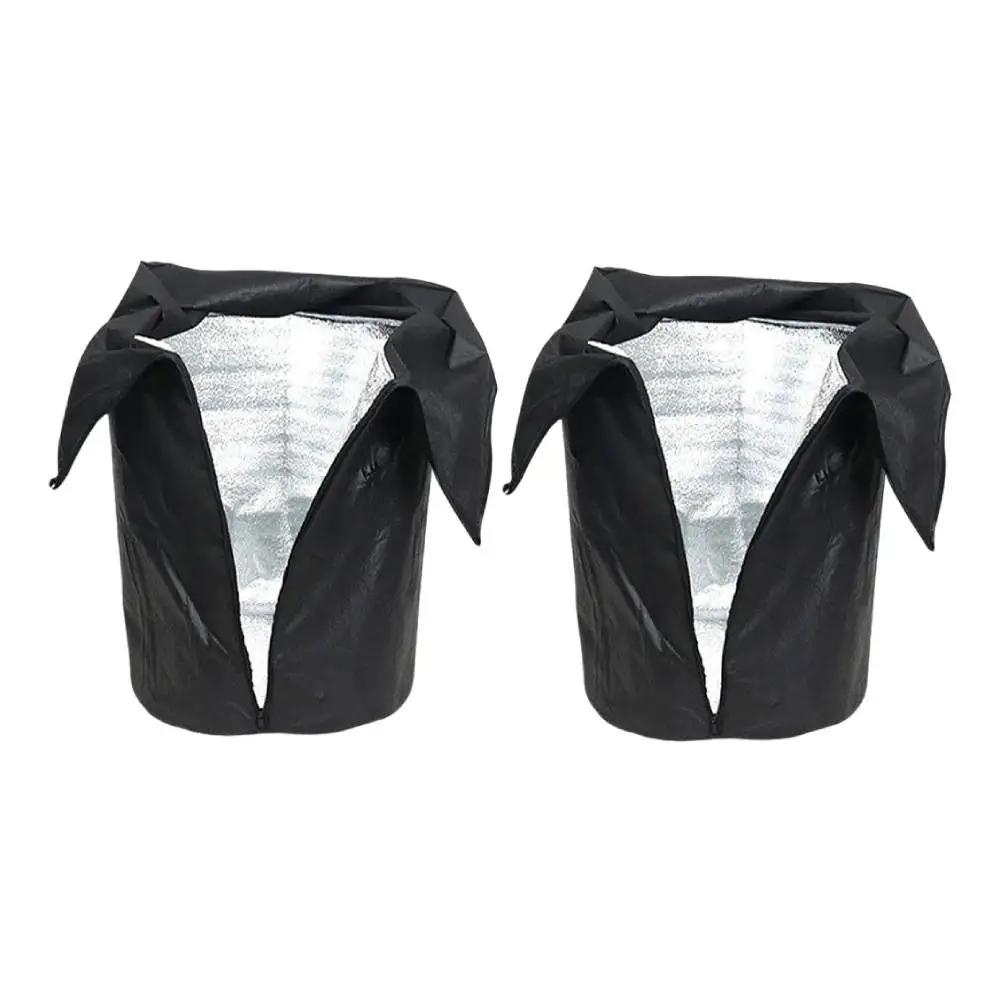 

2 Pcs Frost Protection Bags Potted Plants Protective Bag with Drawstring & Zip Winter Pot Protector Winter Protection for Plants