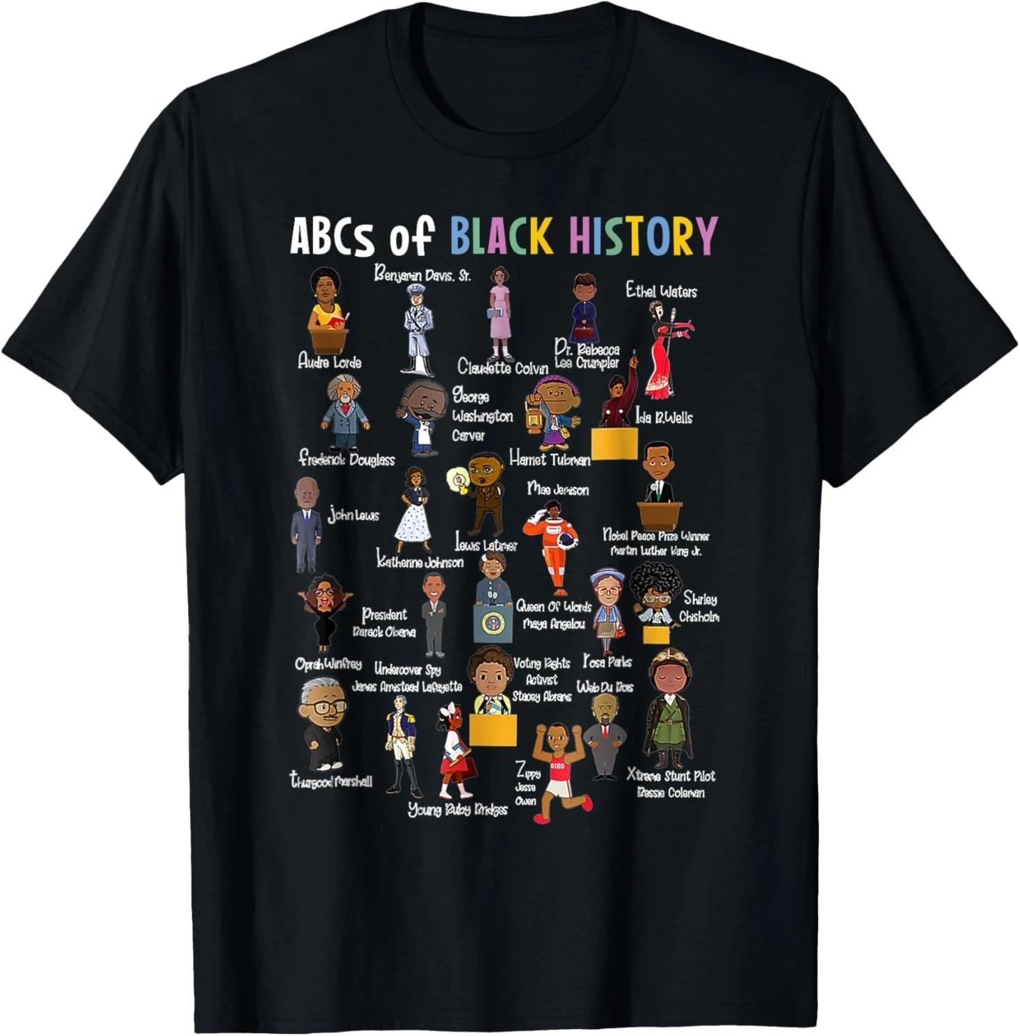 ABCs of Black History Month Juneteenth Day Black Men Women T shirt M