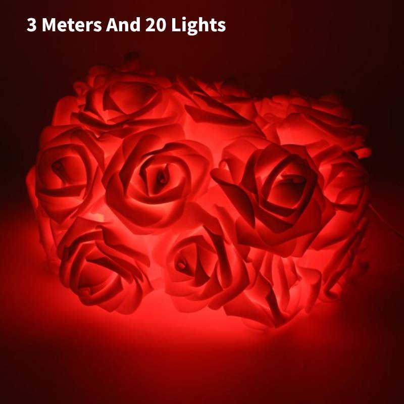 

Имитация Розы Гирлянда Ламп Мода Нежная Пластиковая Портативная Декорация Светодиодная Red