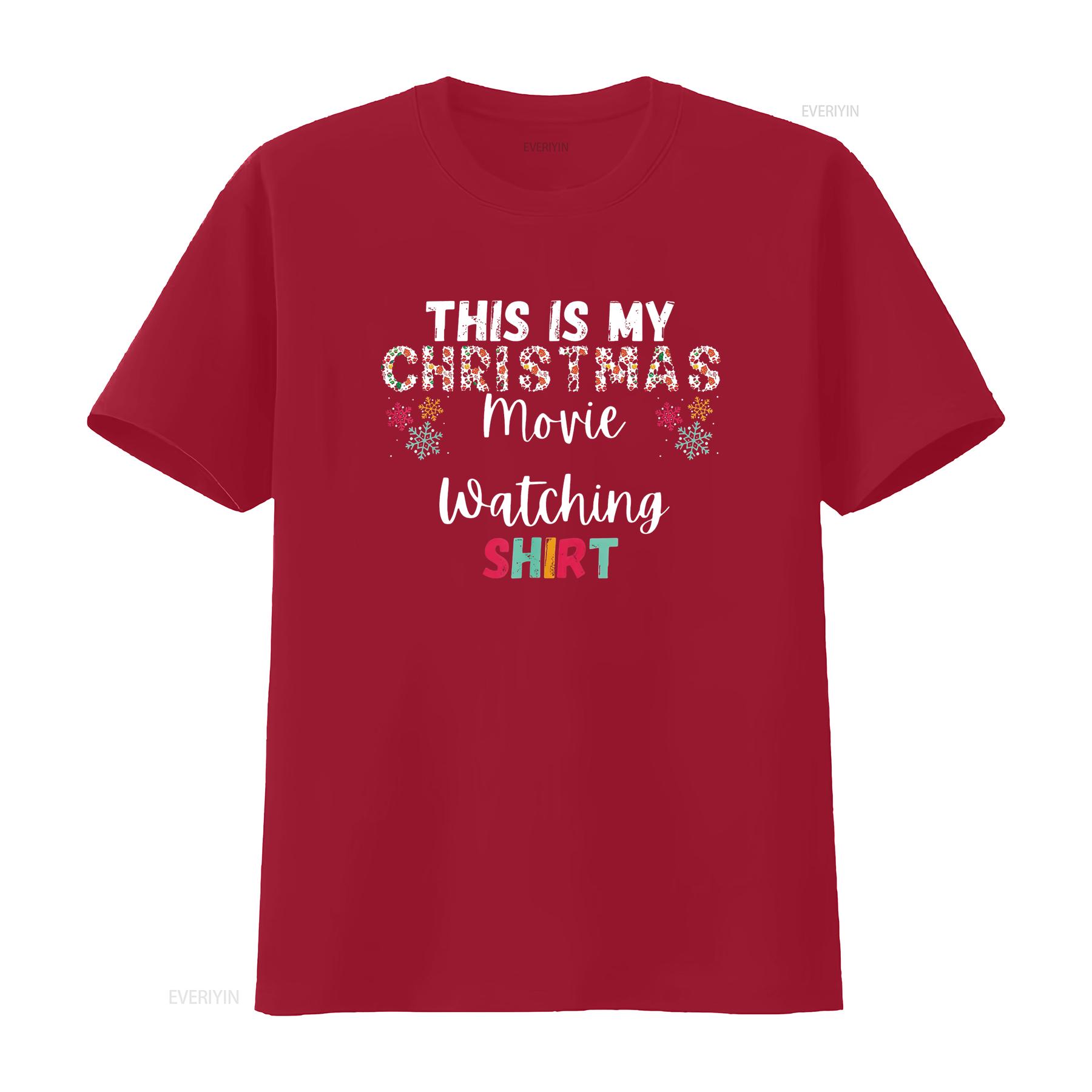 This Is My Christmas Movie Watching Creative Women s T Shirt with Eye Catching Prints vintage Washed Versatile Unisex fashion S