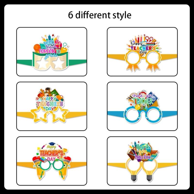 Set of 12 Teacher Appreciation Paper Eyeglasses Fun Teacher Eyewear for Fun and Festival Photo Booth Decorations