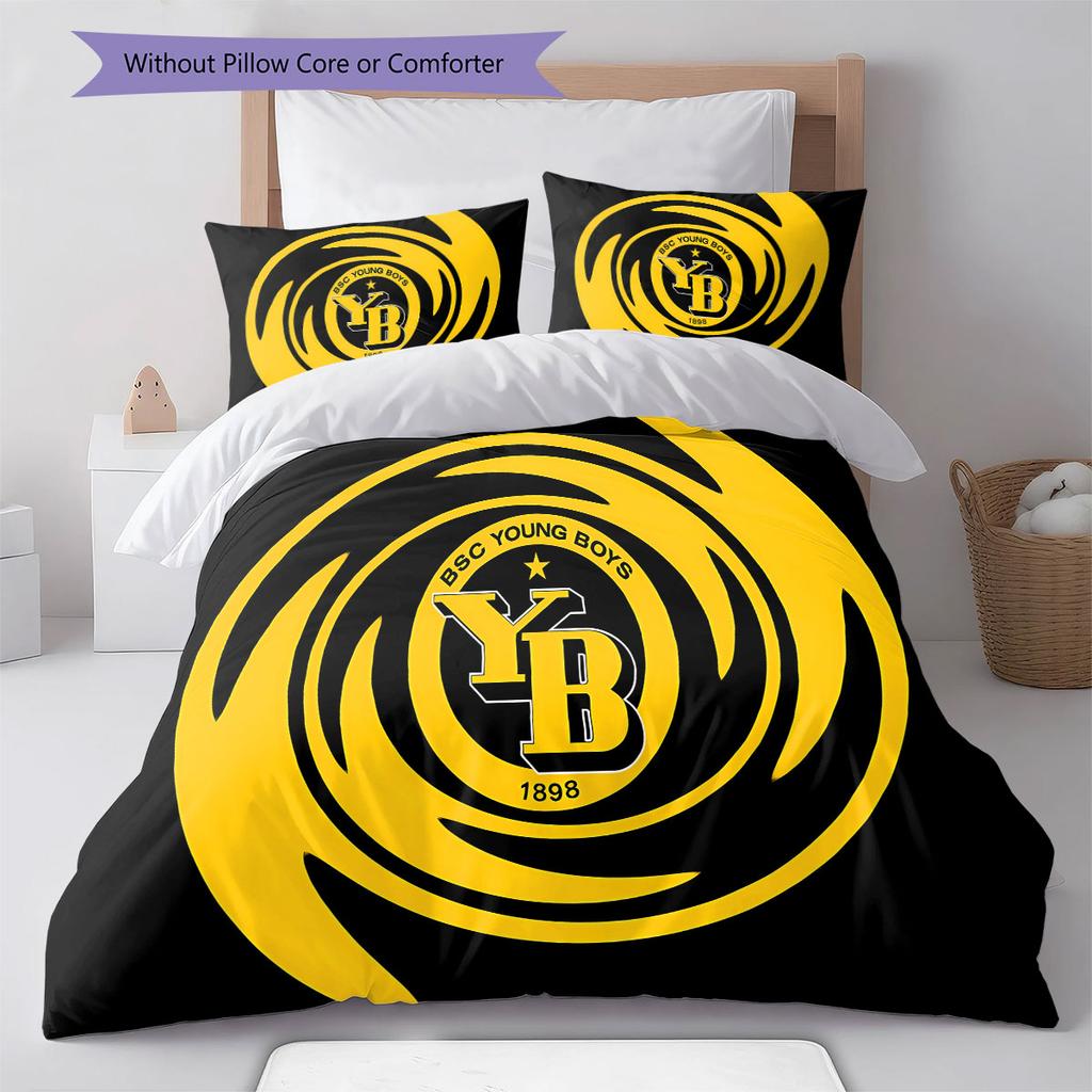 BSC Young Pattern Bedding,Quilt Set Quilt Cover Pillowcase Home Birthday Gift(1 * Duvet Cover + 2 * Pillowcase, Without Core)