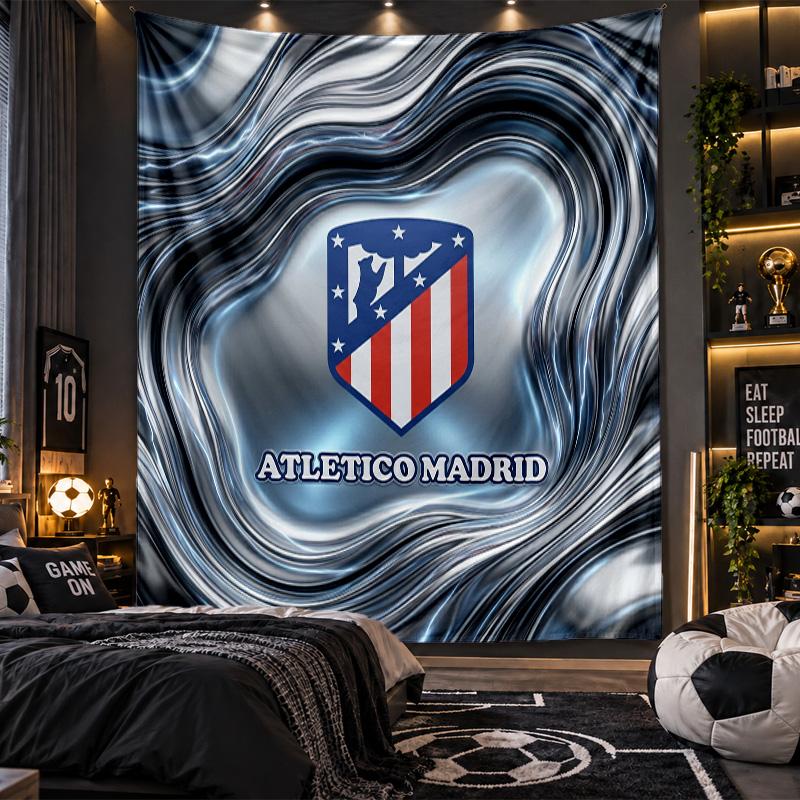 Wall Hanging Tapestry Atletico Madrid Print Cloth for Living Room Bedroom Home Decor