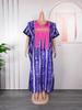 African Plus Size Embroidered Print Long Dress for Women
