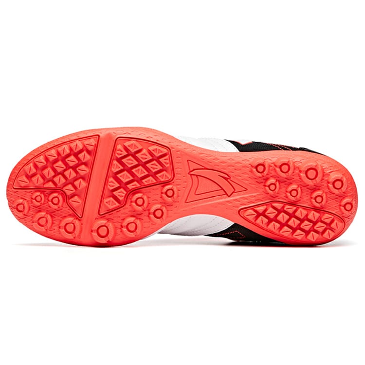 Anta Comfortable Cushioning Slip Resistant Abrasion Resistant Breathable Soccer Shoes Men's White Black Red 912032202-1