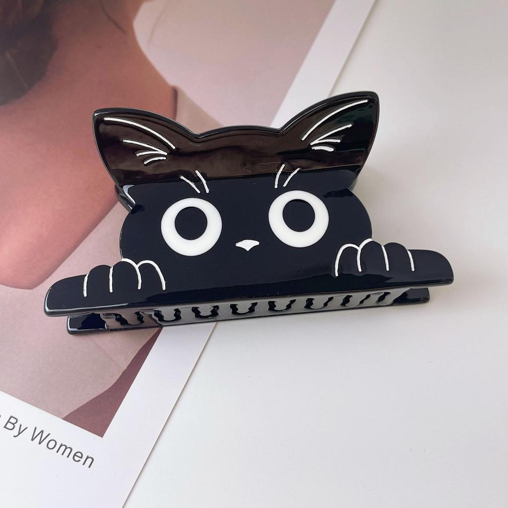 1pc Summer new cute cat scratch clip cartoon fresh hair clip, back of the head dished hair shark clip hair accessory