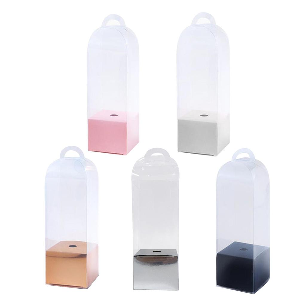 10 Pieces Flower Gift Boxes Flower Packing Boxes Portable Gift Bags Bag Single Rose Flower Box for Valentines Day Party Favor