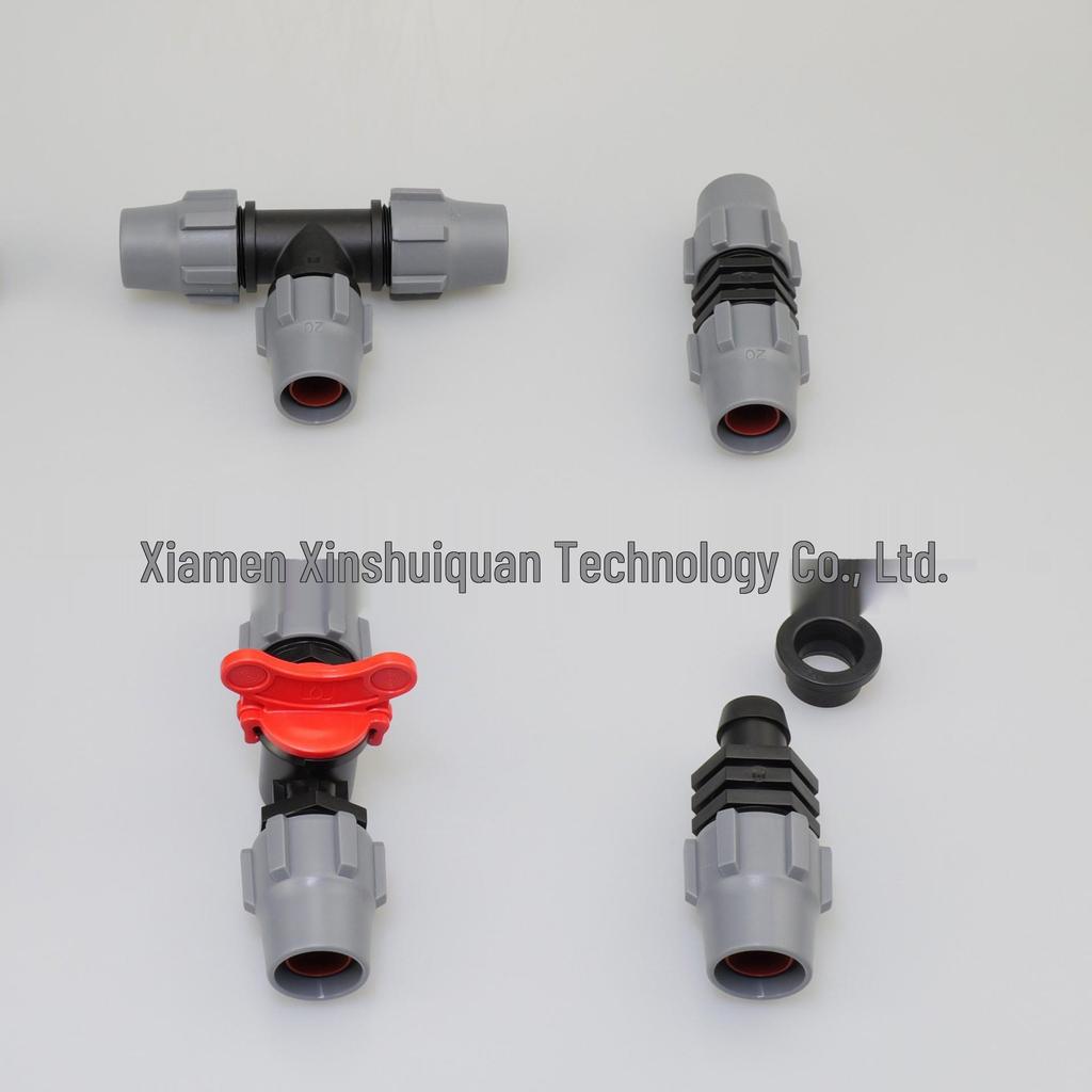 20mm PE Pipe Valve Lock Straight Connector for Drip Irrigation - Ring Type for Agriculture and Greenhouses