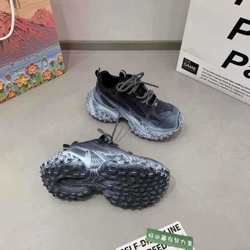 fashion 2024 New Thick-soled Sports Shoes Casual Vulcanized Women's High Platform Sports Shoes Lace-Up Sports Shoes Women Sneaker