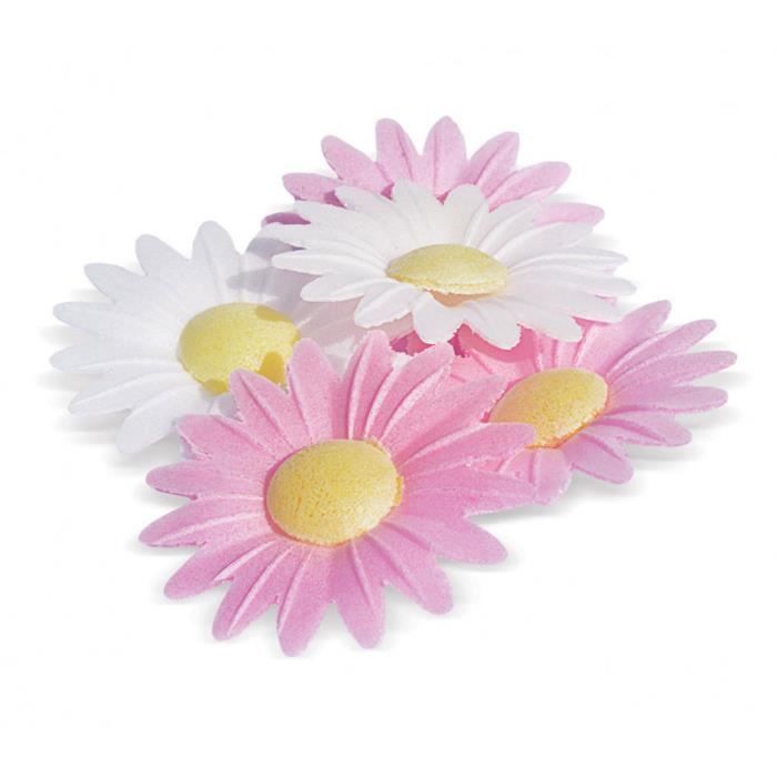 Décoration de gâteaux - SCRAPCOOKING - Marguerites azymes - Blanc, rose