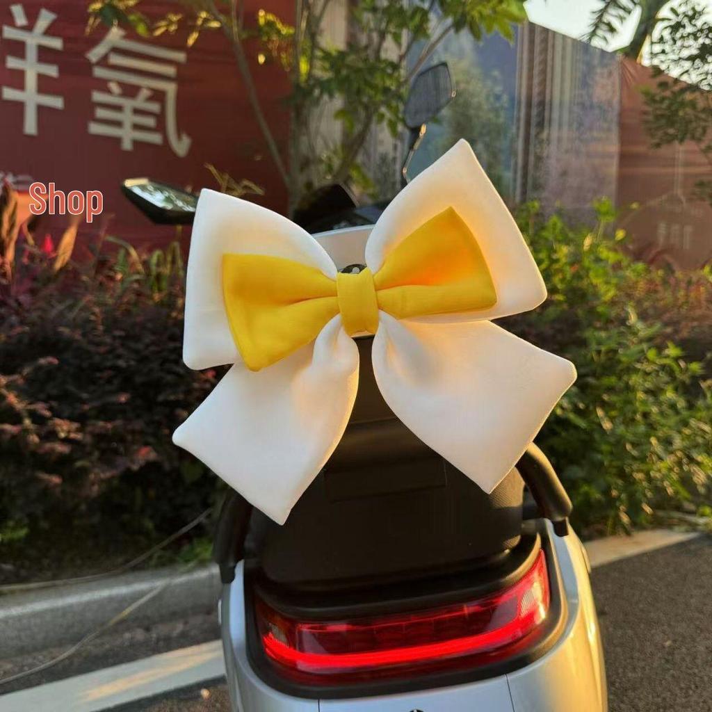 Luna Sunny Day Cute Two-Tone Electric Vehicle Bow & Sticker Accessories