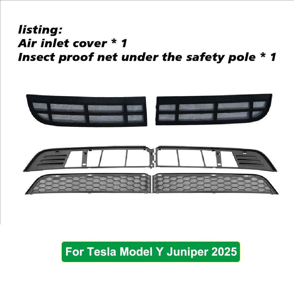 For Tesla Model Y Juniper 2025 Launch Inner Vent Grille Front Lower Bumper Anti Insect Net Mesh Air Inlet Anti Dust Proof Cover