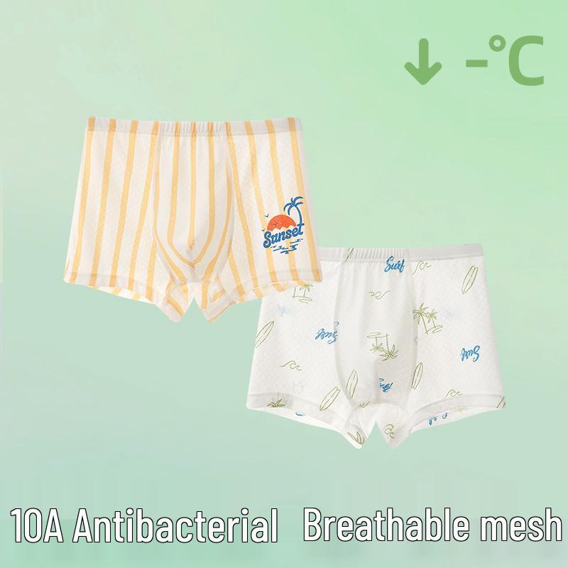 Boys' Teen Summer Ice Silk Boxer Briefs (Ages 13-15)