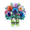 1 Set 13.8inch Holiday Cards Bouquets Foldable Party Invitation Cards Three-dimensional Large Display Tables Handmade Card Gifts