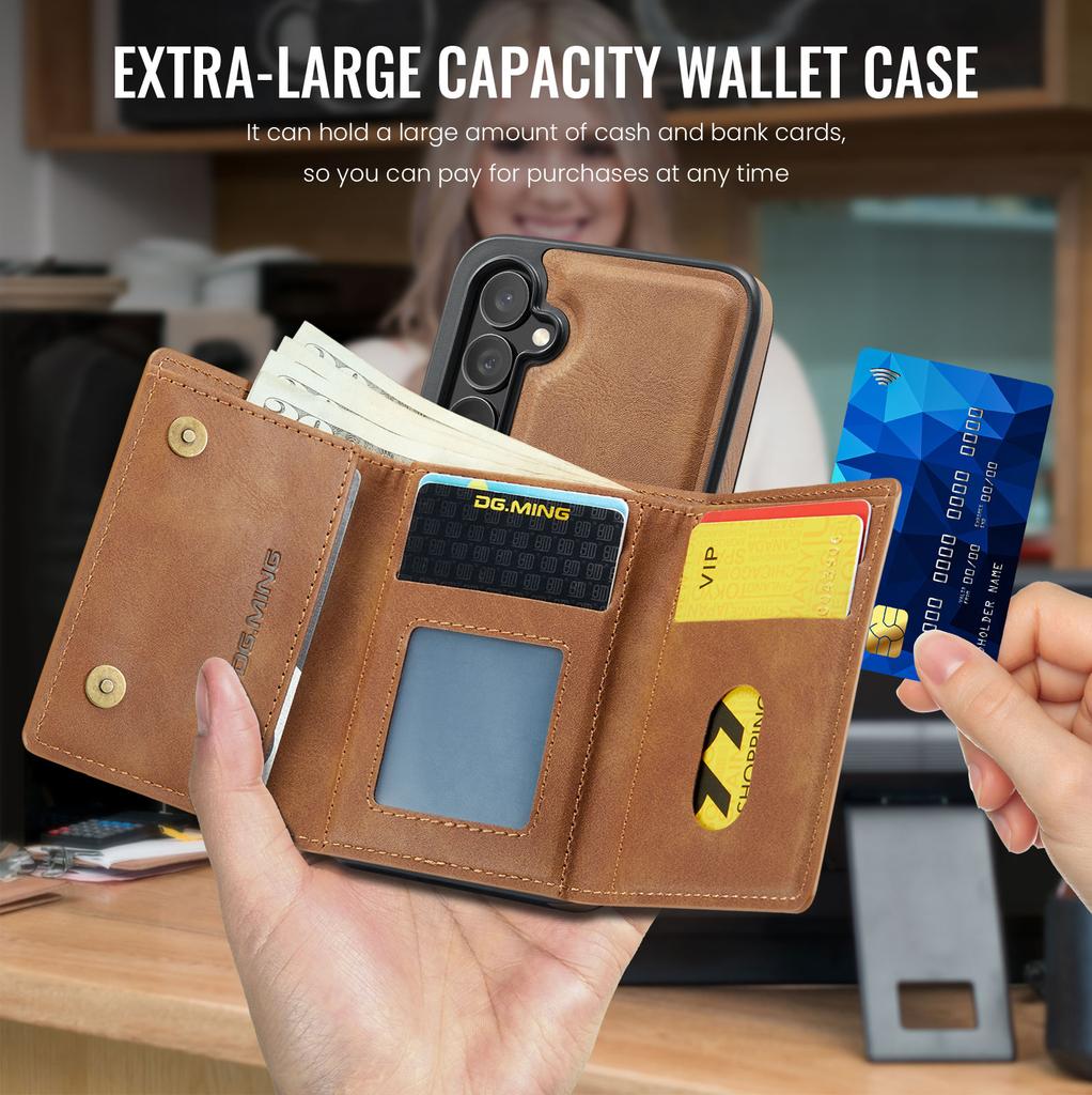2 in 1 Detachable Magnetic Wallet Case For Samsung Galaxy S25 Ultra S24 S23 S22 Plus For Magsafe RFID Blocking Card Holder Cover