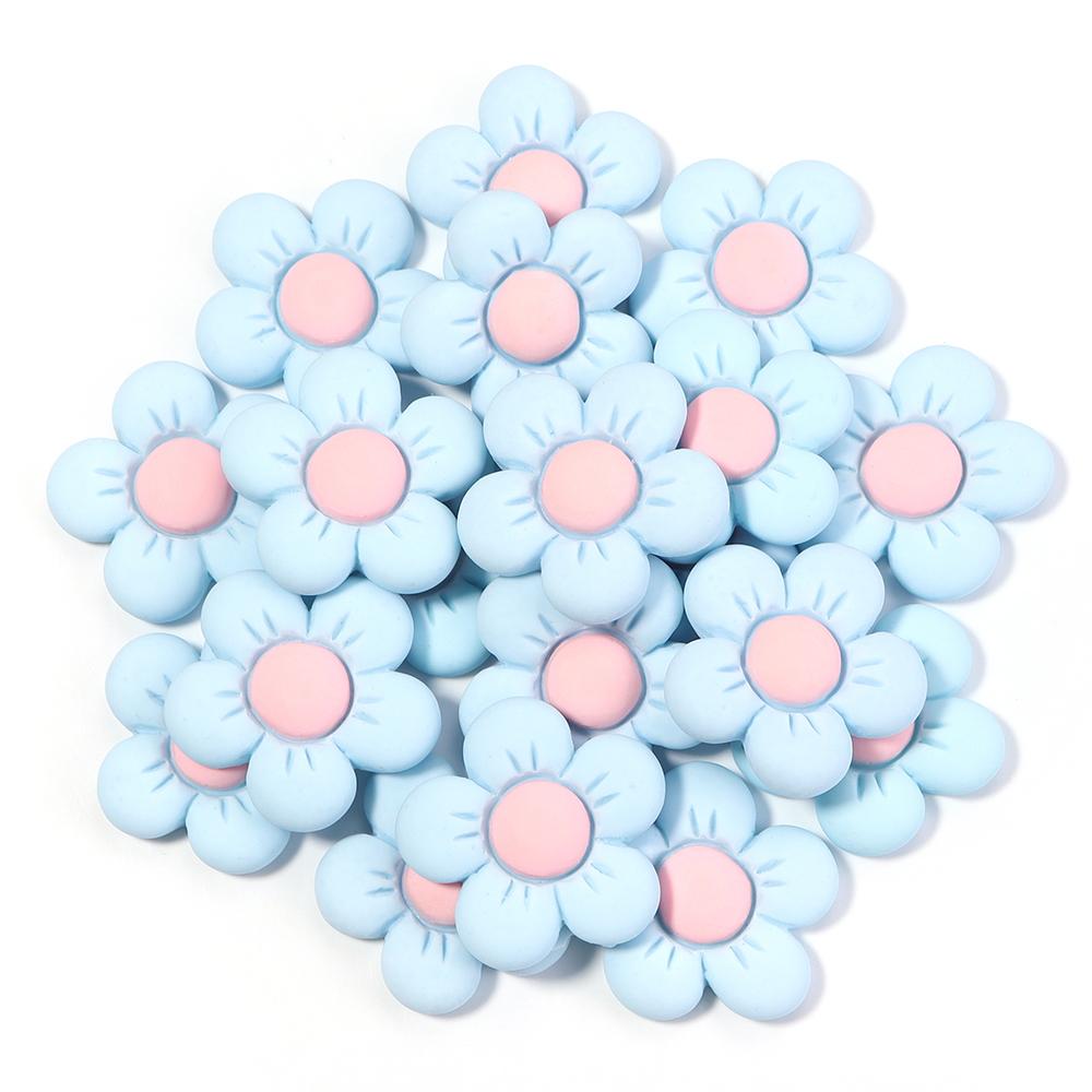 20pcs Flatback Resin Flowers Colorful Cute Flower Cabochon Scrapbooking For Home Decor DIY Crafts Clothing Hairpin Accessories