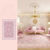 New Retro Persian Living Room Carpet - Pink Luxury Waterproof Mattress Washable and Wipes - Clean Bedroom Floor Carpet