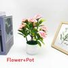 Rose Flower Plastic Fake Potted Plant Bonsai For Tabletop Decor And Use Event