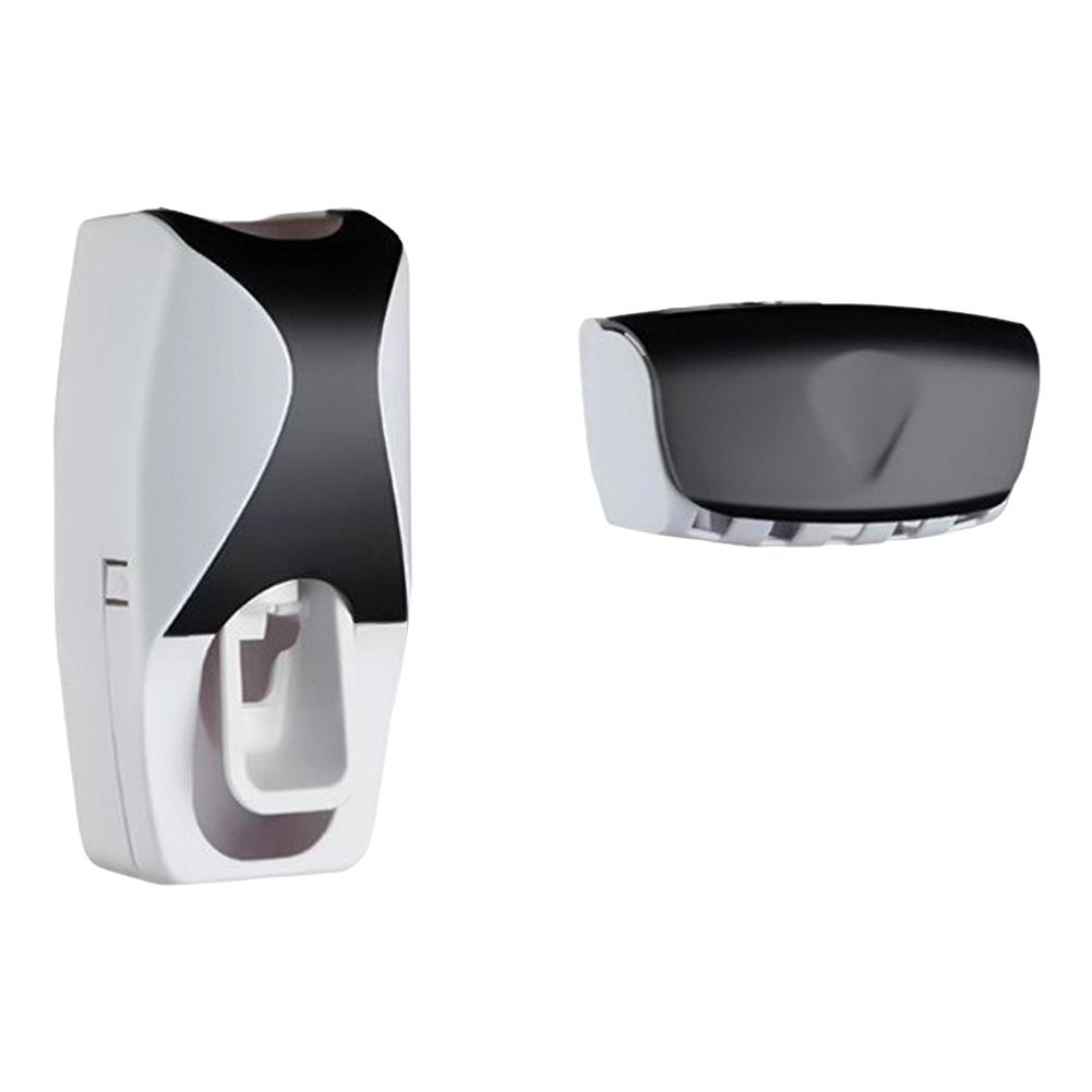 

Wall-mounted Toothbrush Holder Kits Waterproof Toothbrush Toothpaste Holder Lightweight Punch-free for Wall Ceramic Tile Glass чорний