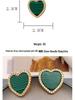 Retro Malachite Heart Diamond Stud Earrings - Exquisite Design & Unique Style